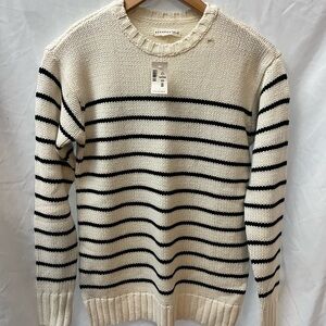 Aeropostale  Cream and Black Striped Womans Sweater